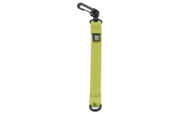 An 8-inch Wasabi (green) Key Strap with a snaphook at one end and an o-ring at the other.